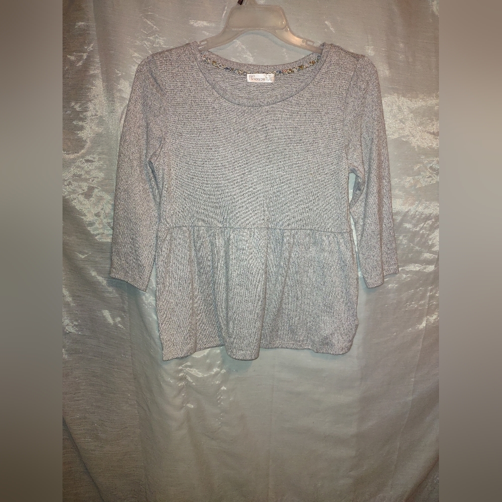 Charming Gray Peplum Knit Top - 89th + Madison